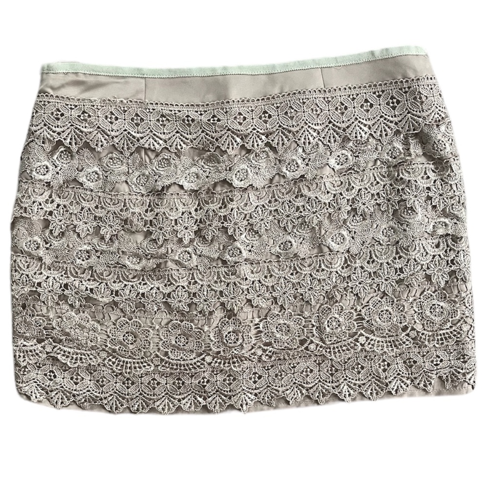 Tan/Cream Lace mini skirt XS - Tini lili